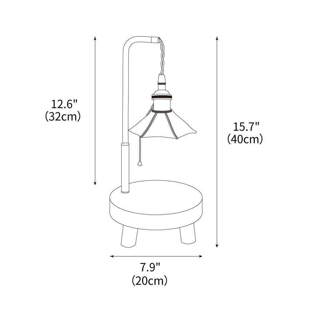 Cordero Wooden Stool Table Lamp 7.9