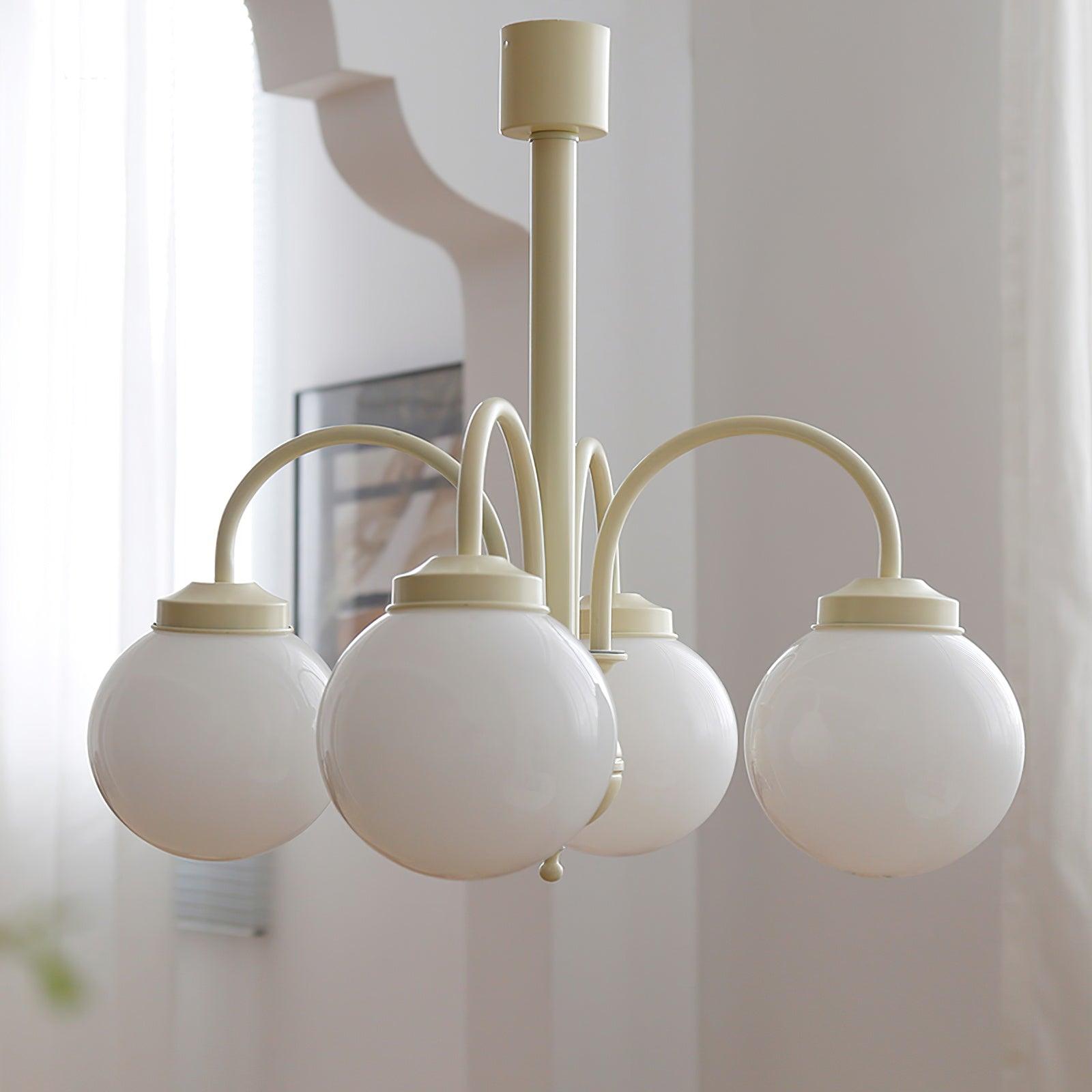 Cream Planet Glass Chandelier