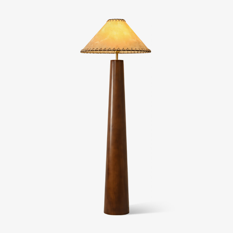 Crestview Paper Column Floor Lamp floor lamp in wood, iron, rubber, paper | Tianguang Select