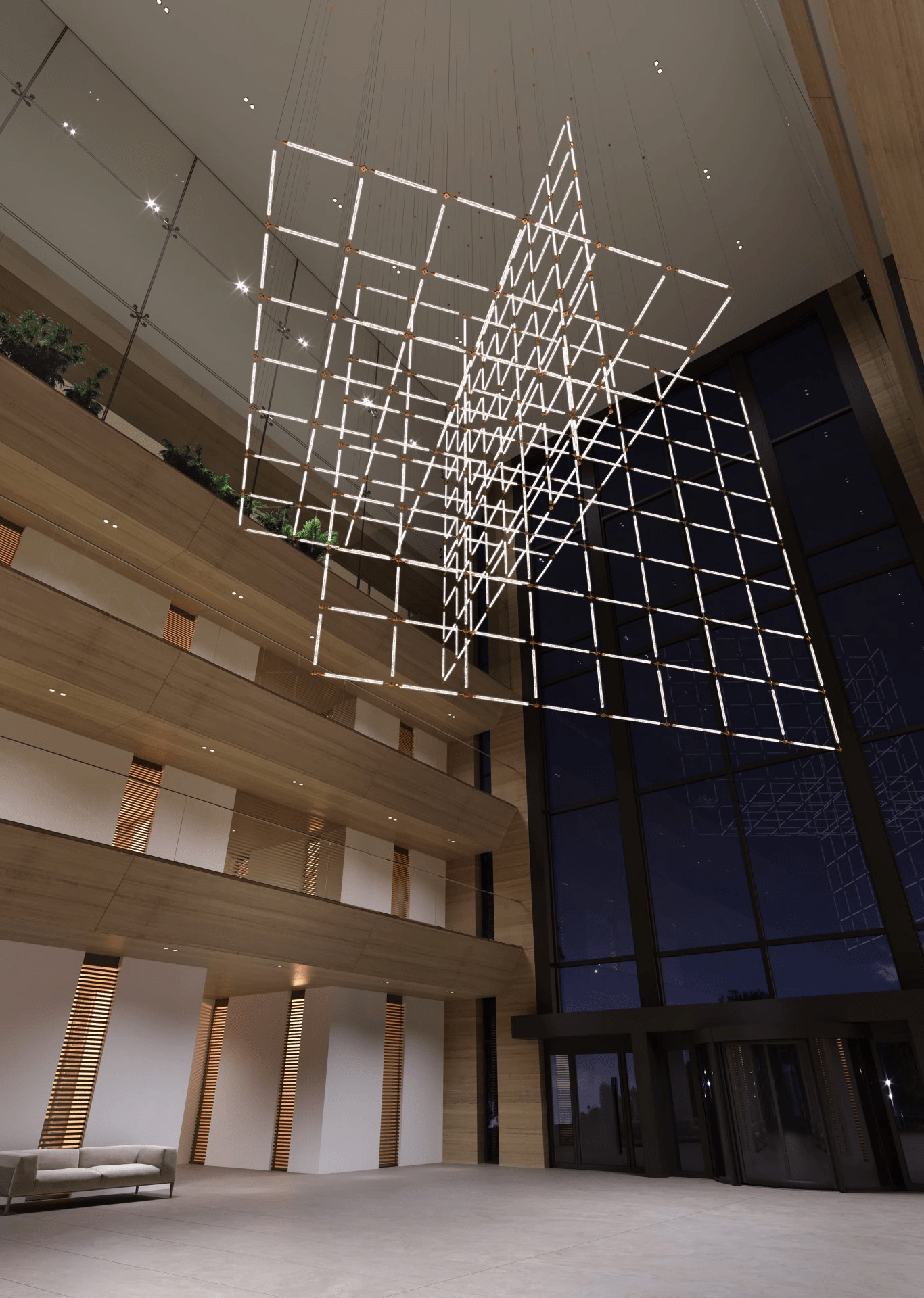 Crystal Grid Customizable Chandelier