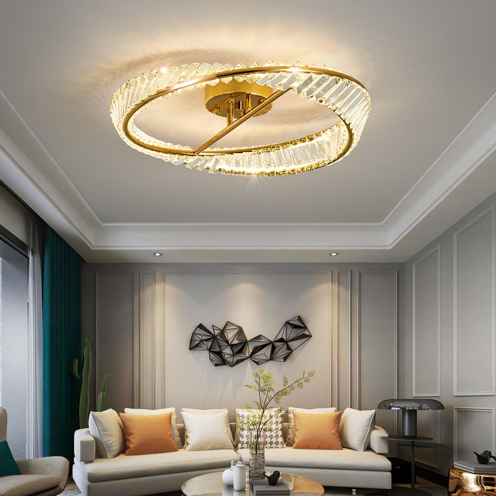 Crystal Rings Ceiling Light