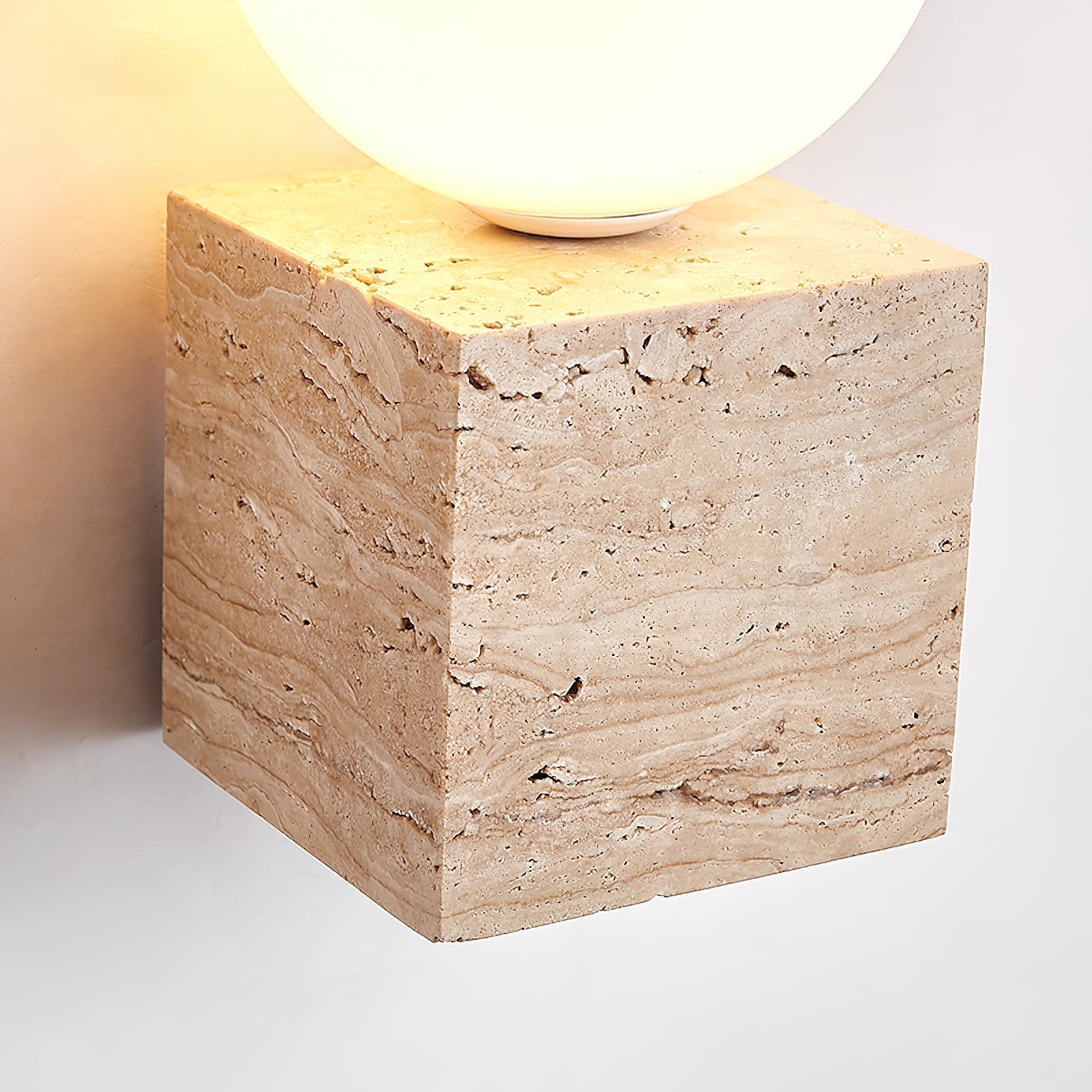 Cube Stone Wall Light, Hardwired Wall Sconce, detail 8
