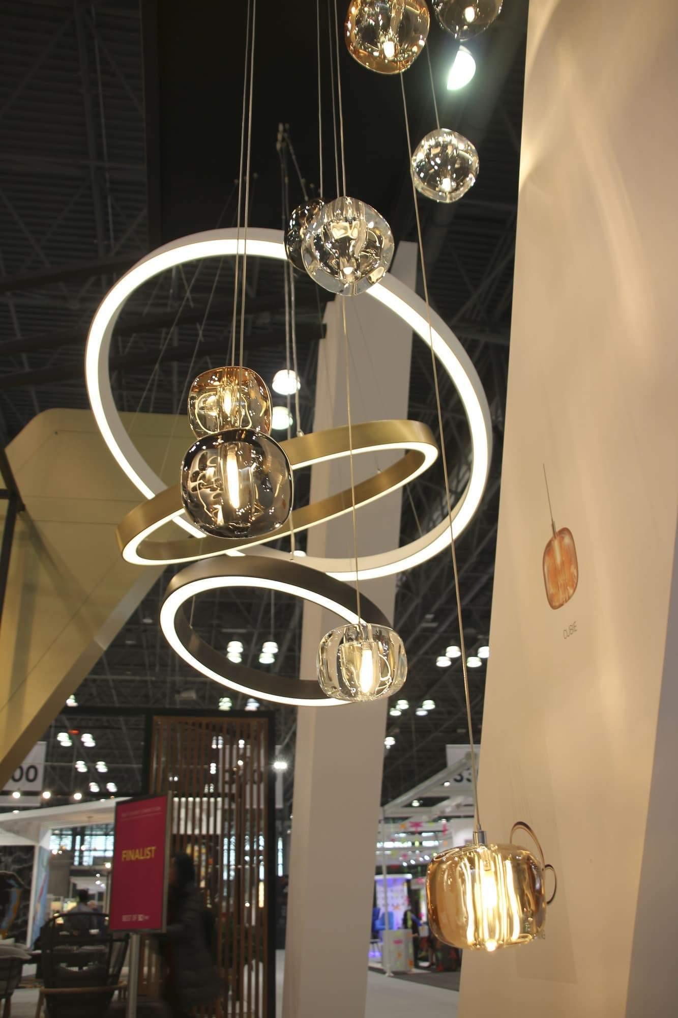Cubie Suspension Brushed Brass Base