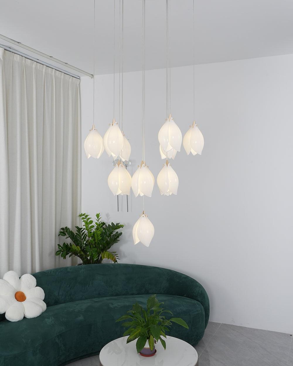 DIY Ceramic Flower Chandelier