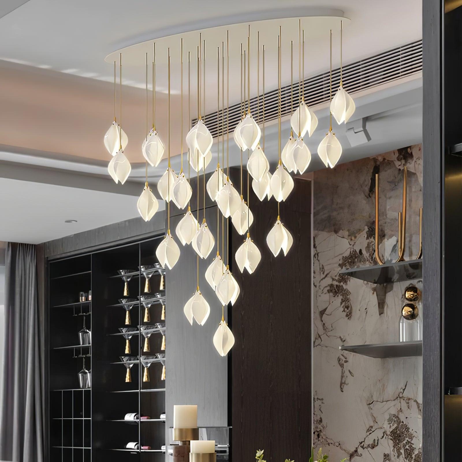 DIY Ceramic Flower Chandelier