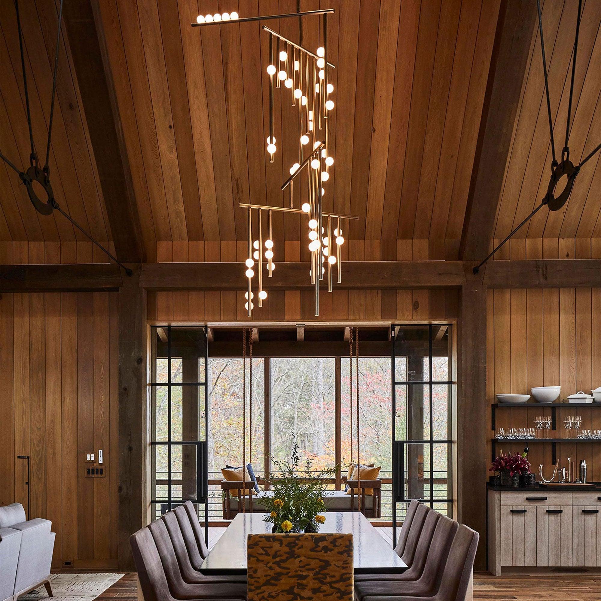 DIY Luminous Cascade Chandelier