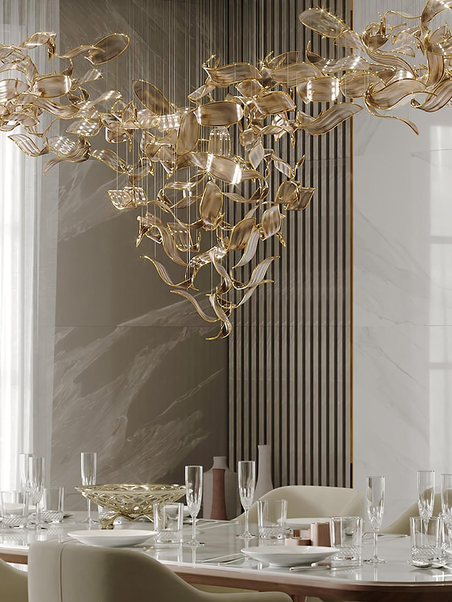 DIY Fallen Leaf Chandelier