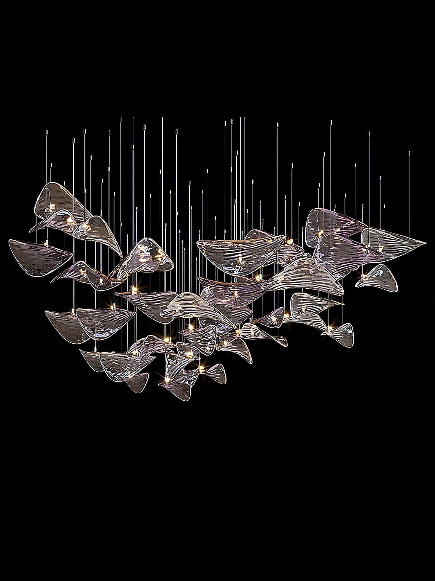 DIY Floating Leaf Chandelier