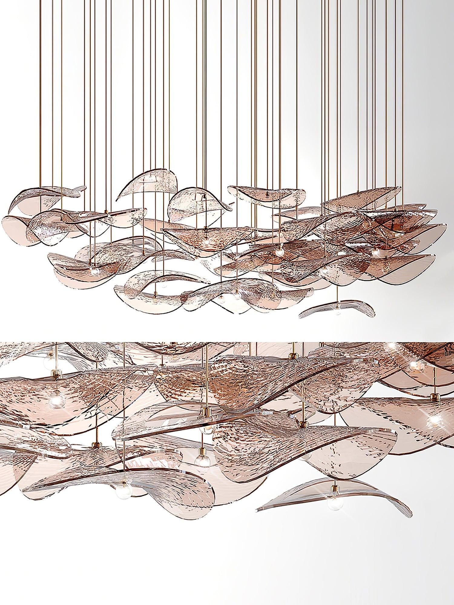 DIY Floating Leaf Chandelier