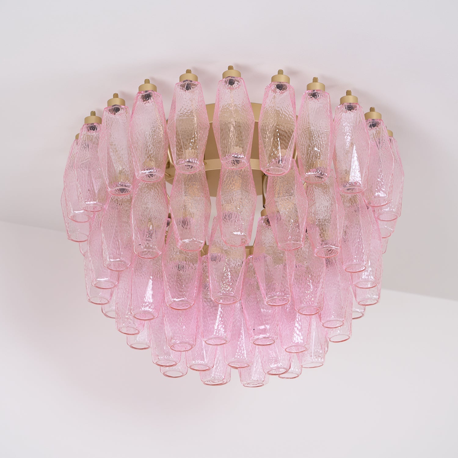 Poliedri Murano Pink Overhead Light Ceiling Light