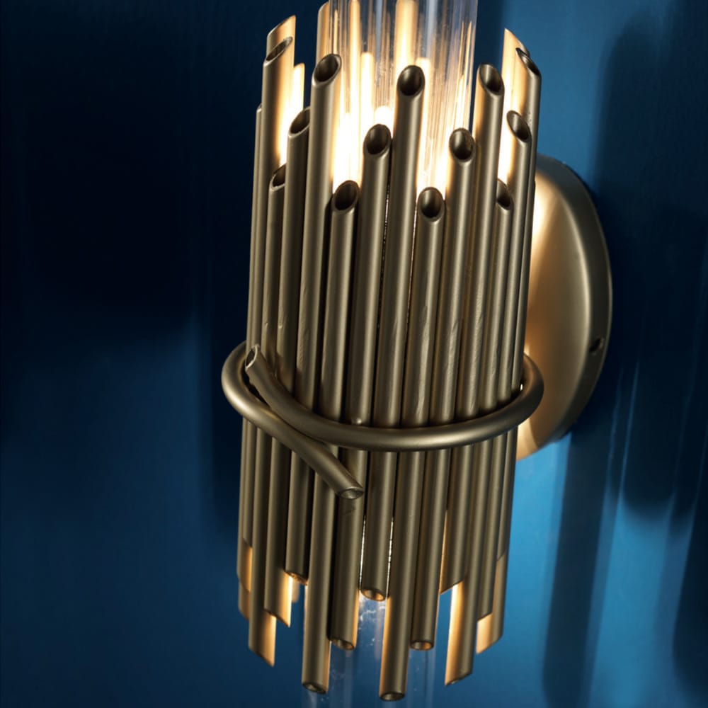 Designer Antiqued Brass Italian Wall Sconce
