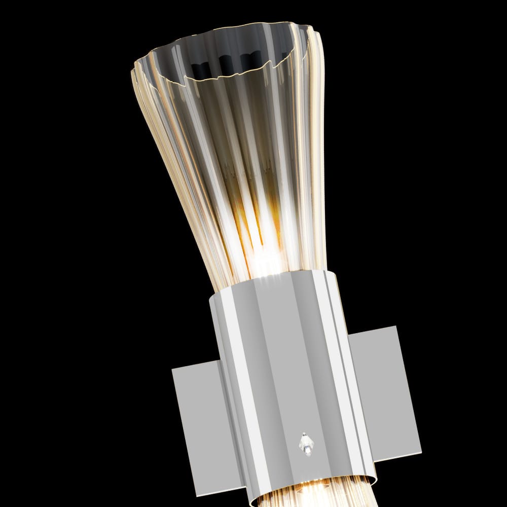 Designer Modern Chrome Murano Glass Wall Sconce