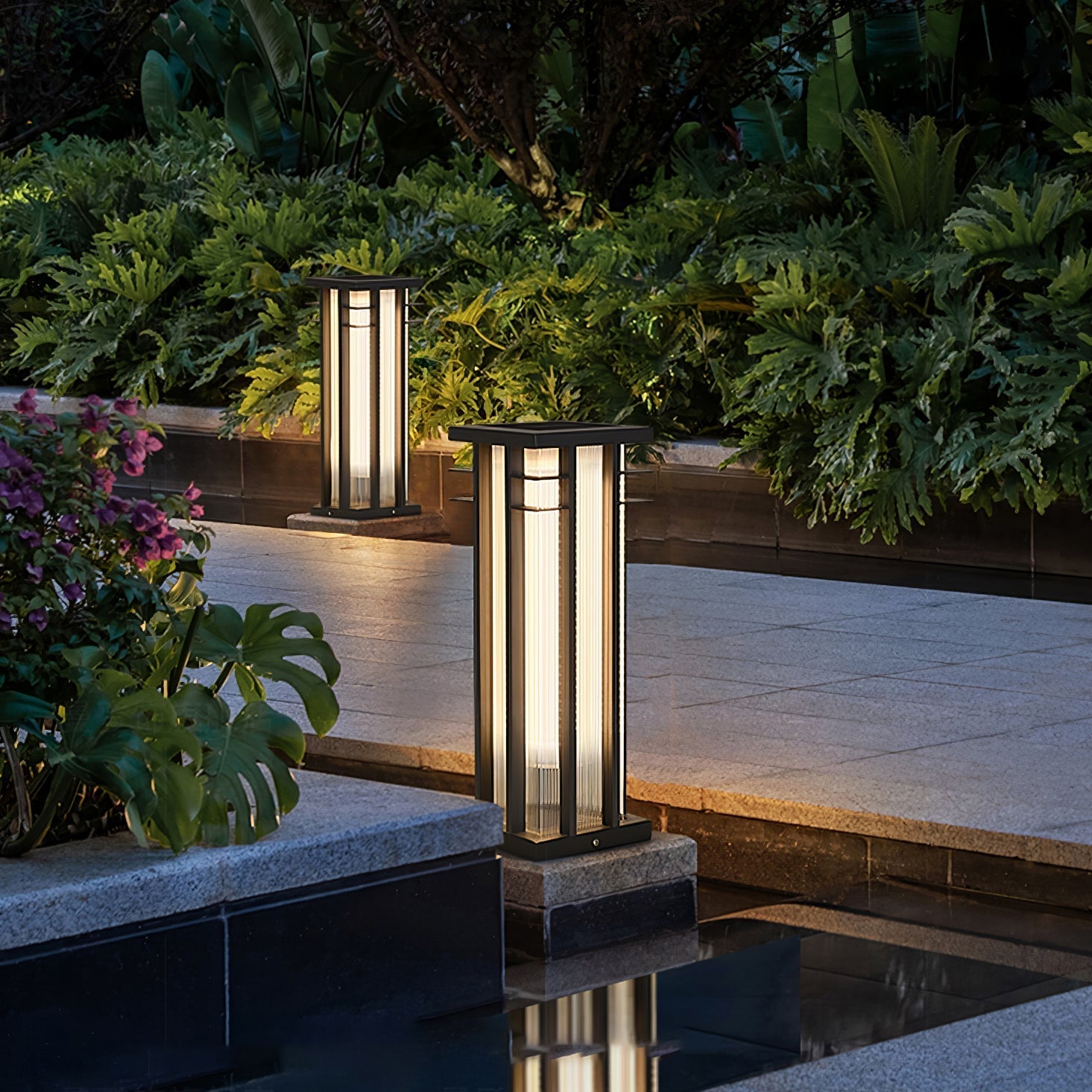 Double Axis Outdoor Post Floor Lamp