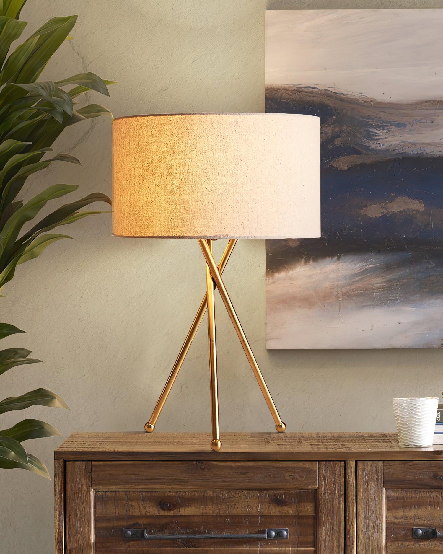 Drum Shaped Table Lamp 13.8