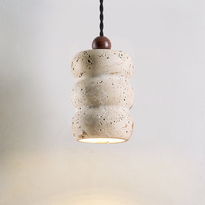 travertine pendant light shown as a main product image for entryways