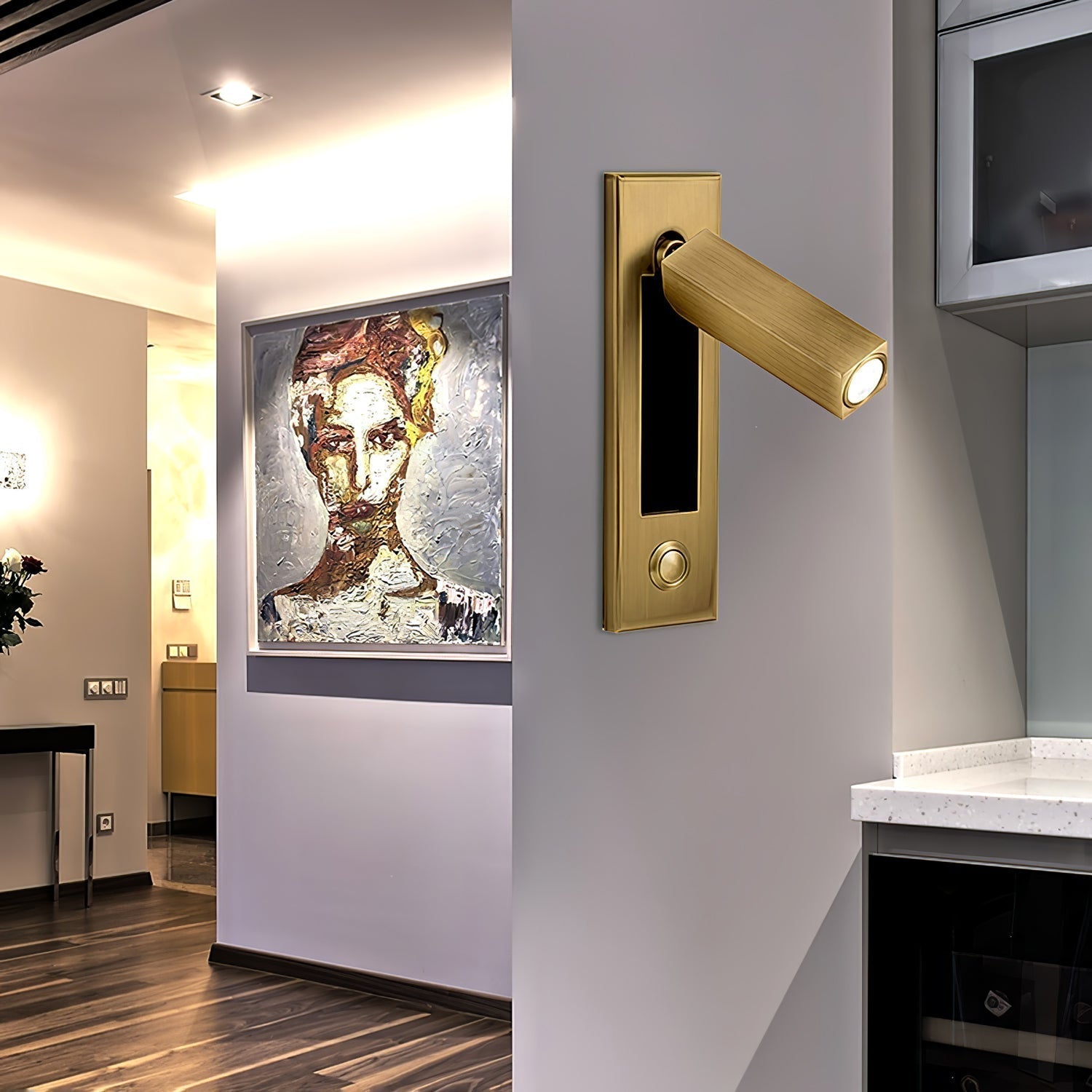 Embedded Bedside Wall Light, Hardwired Wall Sconce, detail 7