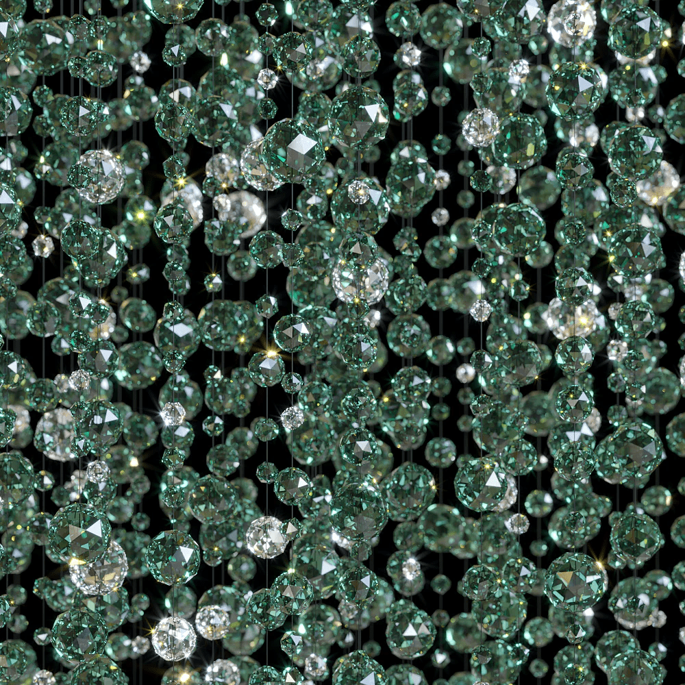 Emerald Rainfall Crystal Customizable Chandelier