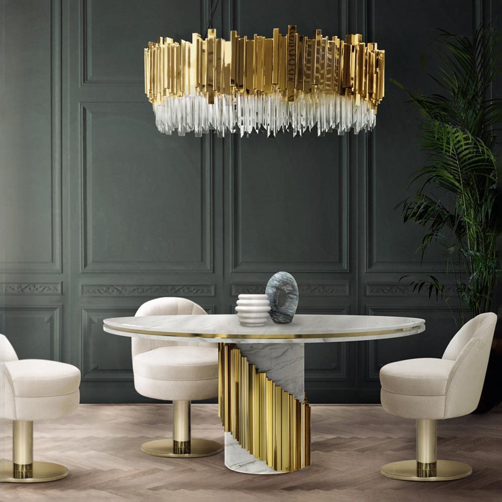 Close-up angle of Empire Crown Chandelier showing form and material detail