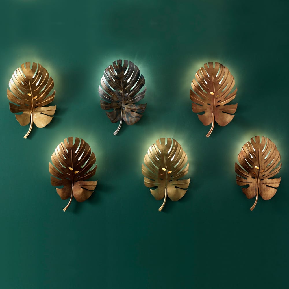 Exclusive Designer Italian Tropical Leaf Wall Sconce