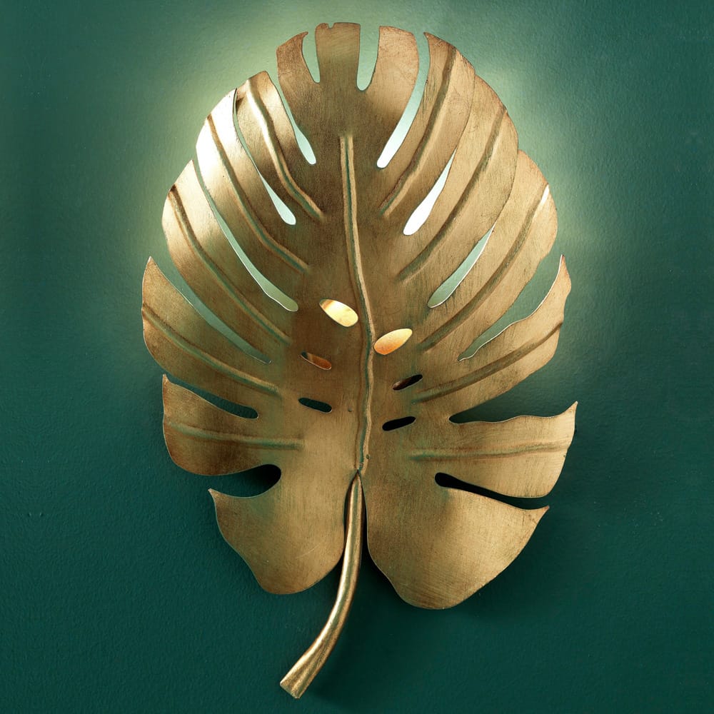 Exclusive Designer Italian Tropical Leaf Wall Sconce