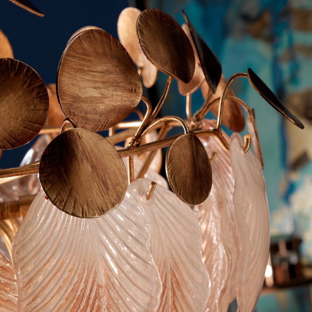 Exclusive Italian Murano Glass Leaves Chandelier