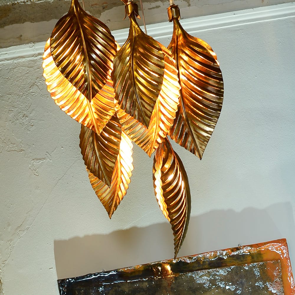 Exclusive Italian Palm Leaf Designer Ceiling Chandelier
