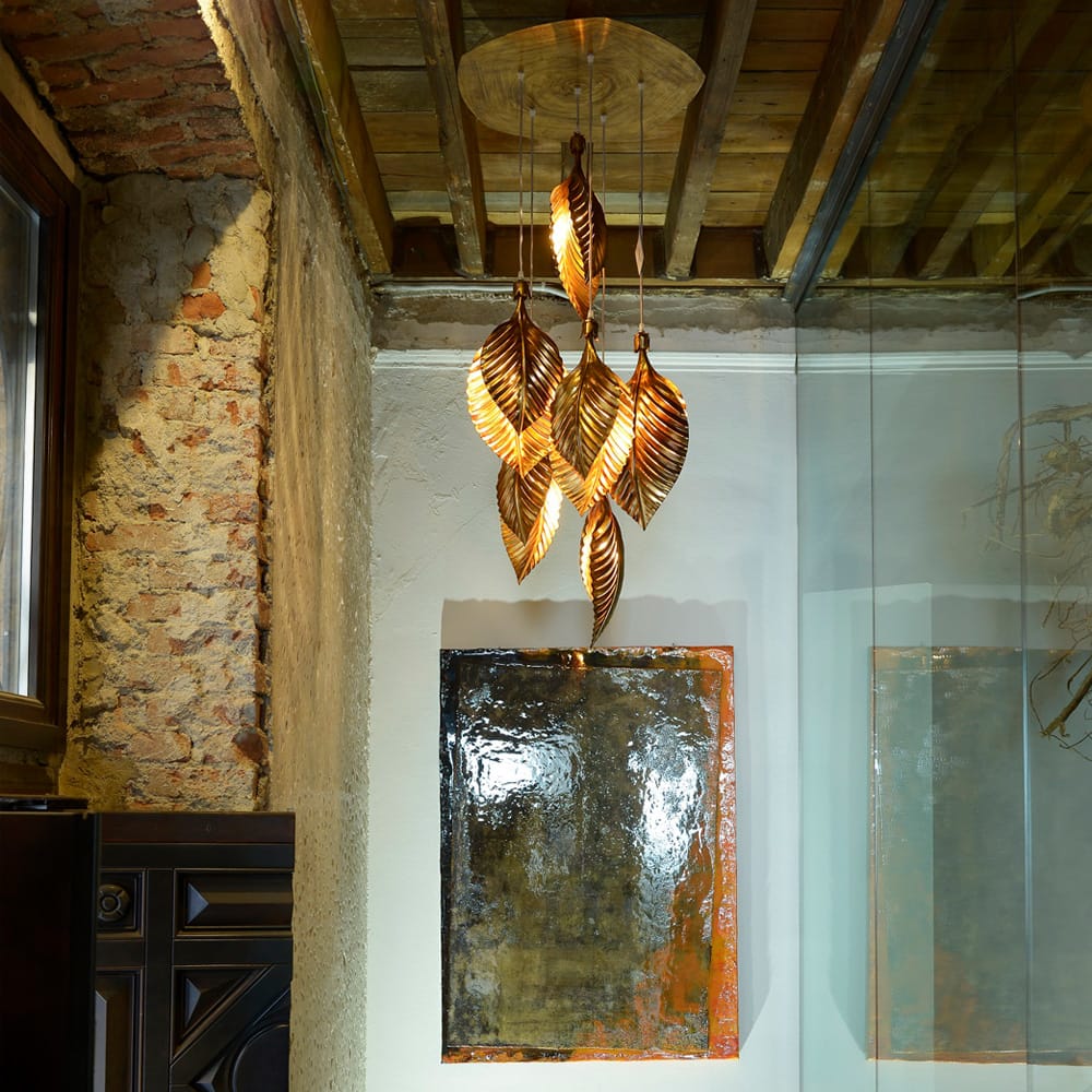 Exclusive Italian Palm Leaf Designer Ceiling Chandelier
