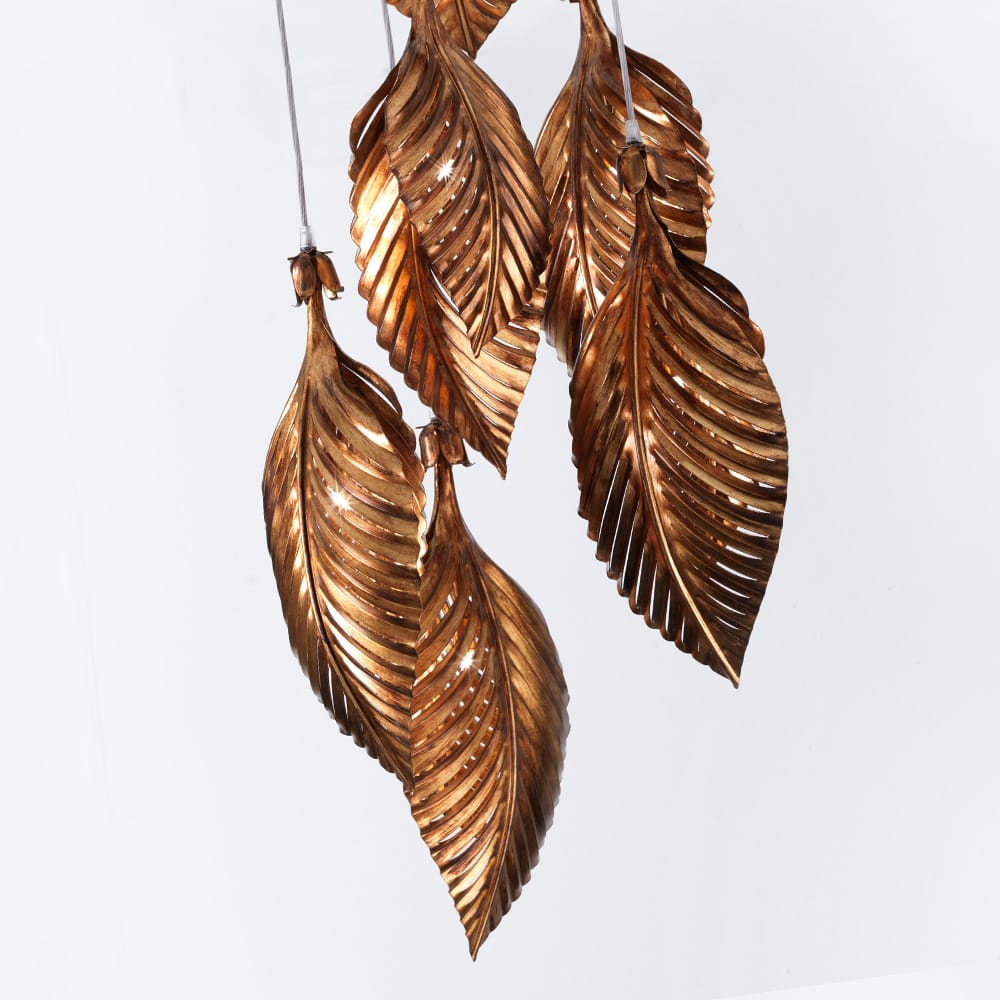 Exclusive Italian Palm Leaf Designer Ceiling Chandelier