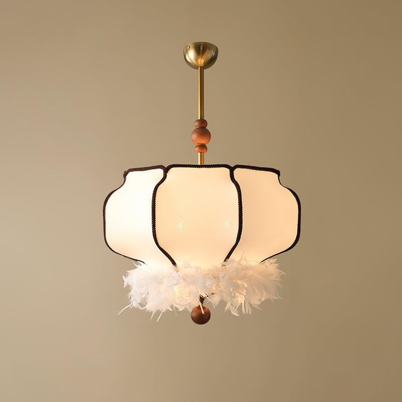 Feathered Lantern Chandelier