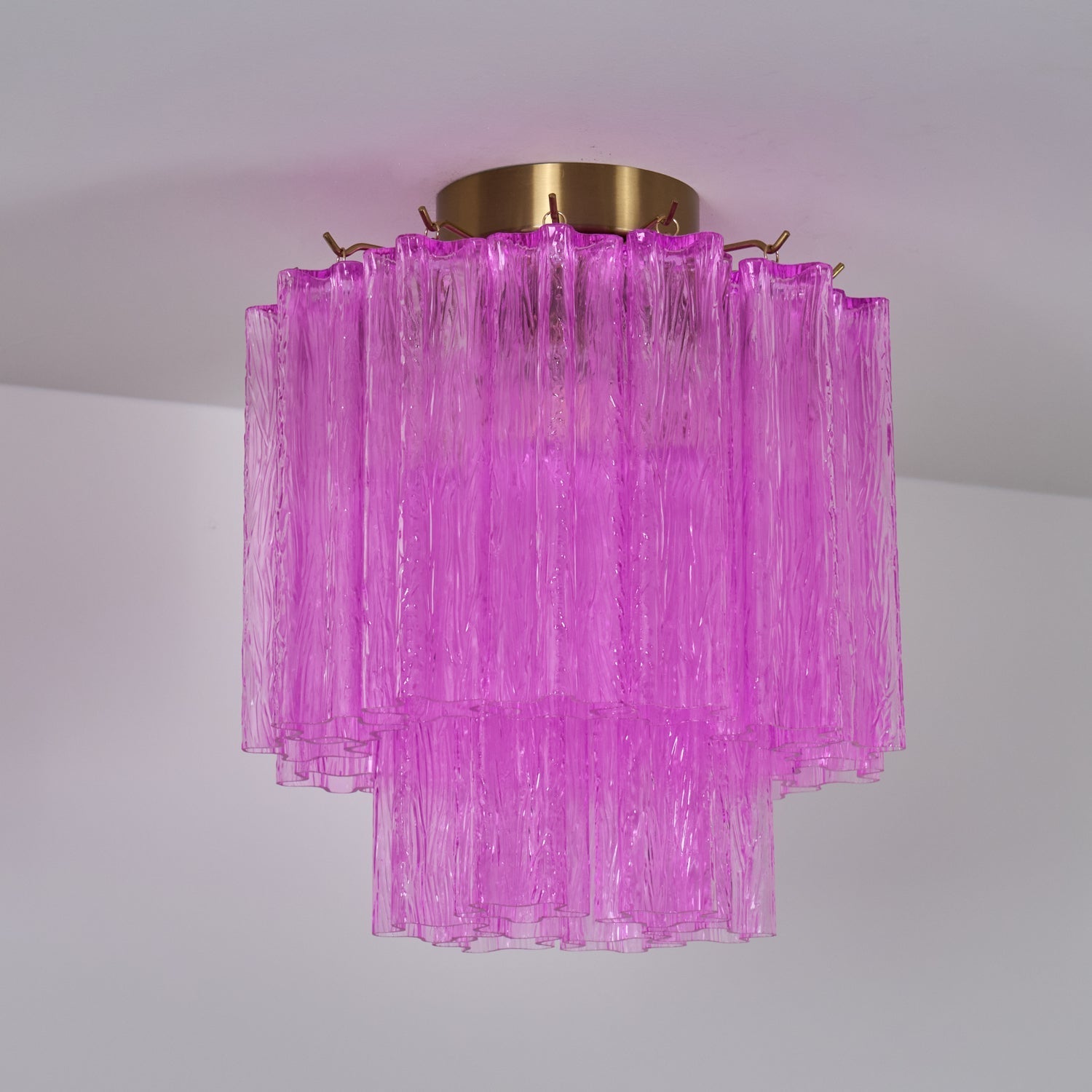 Fiora Rose Red Glass Overhead Fixture Lamp Chandelier detail view 13