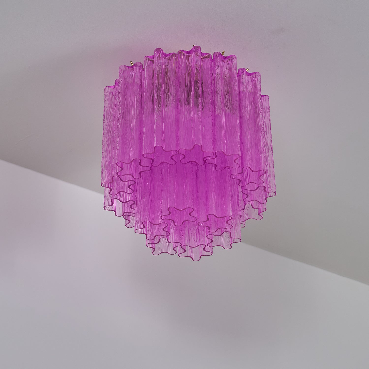 Fiora Rose Red Glass Overhead Fixture Lamp Chandelier detail view 25