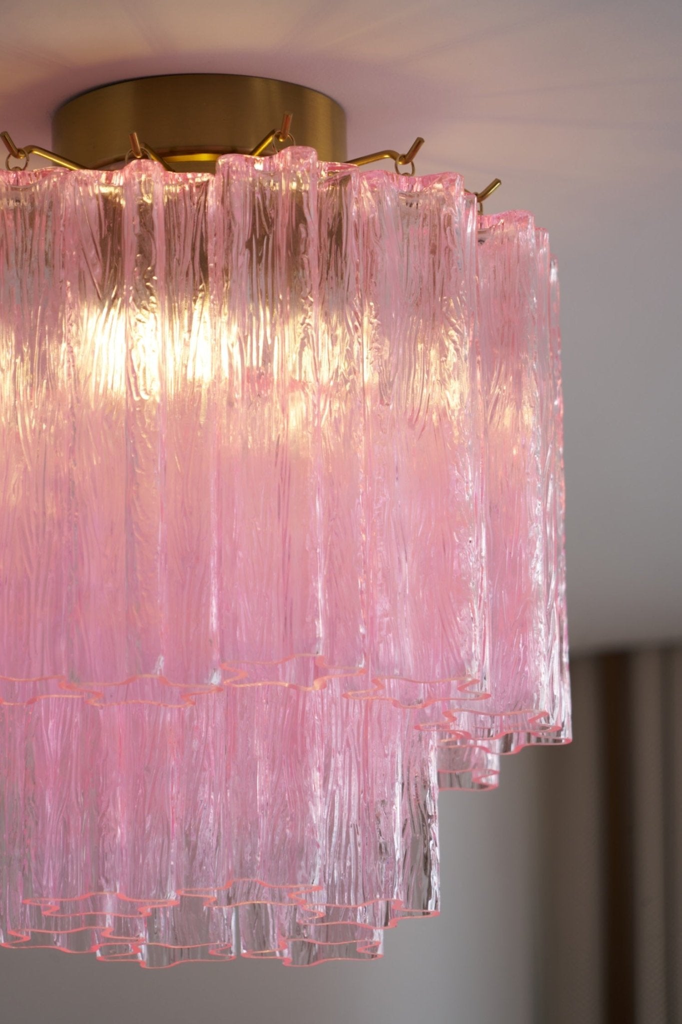 Fiora Pink Murano Glass Ceiling Light