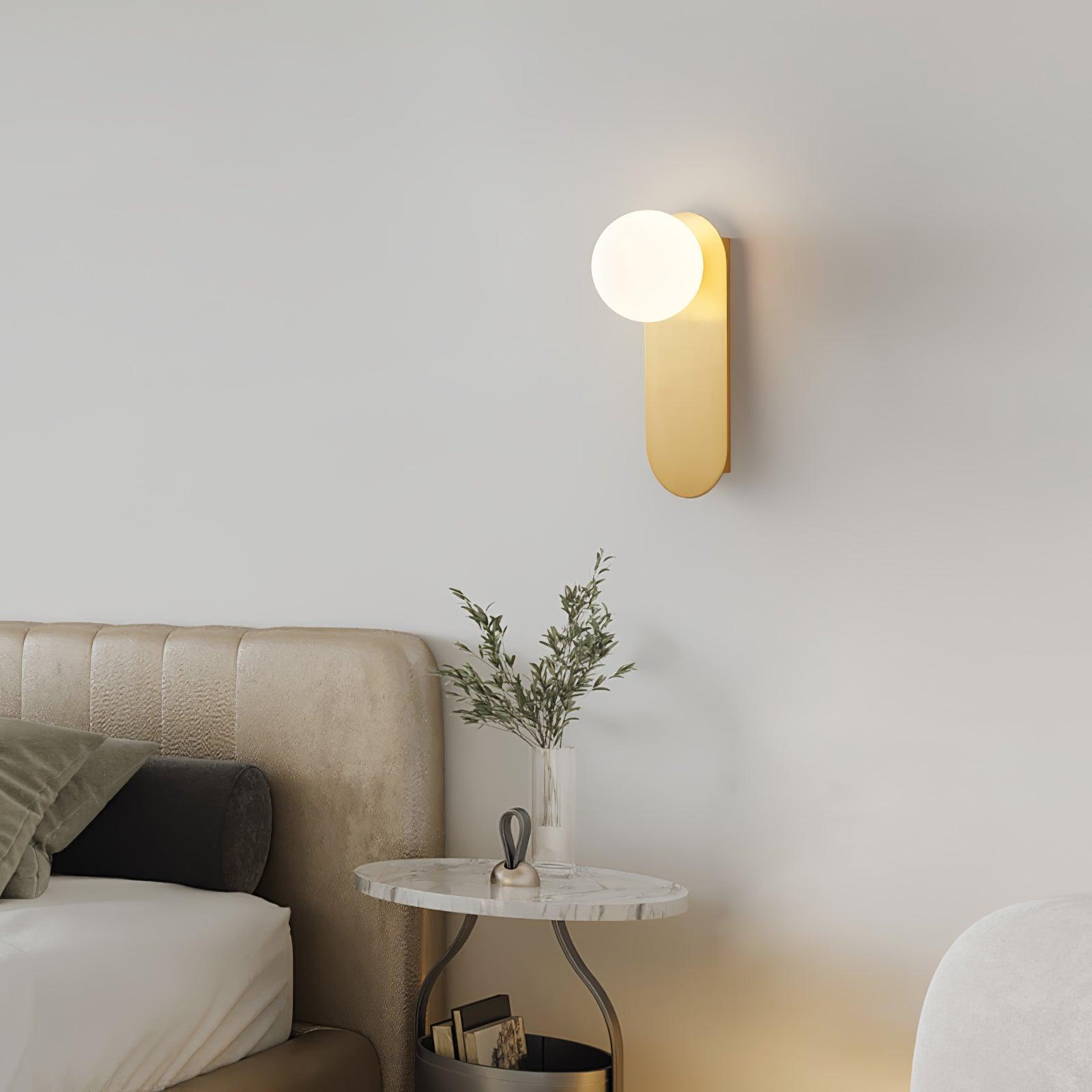 Flat Base Globe Bracket Light Wall Light, Hardwired Wall Sconce, detail 3