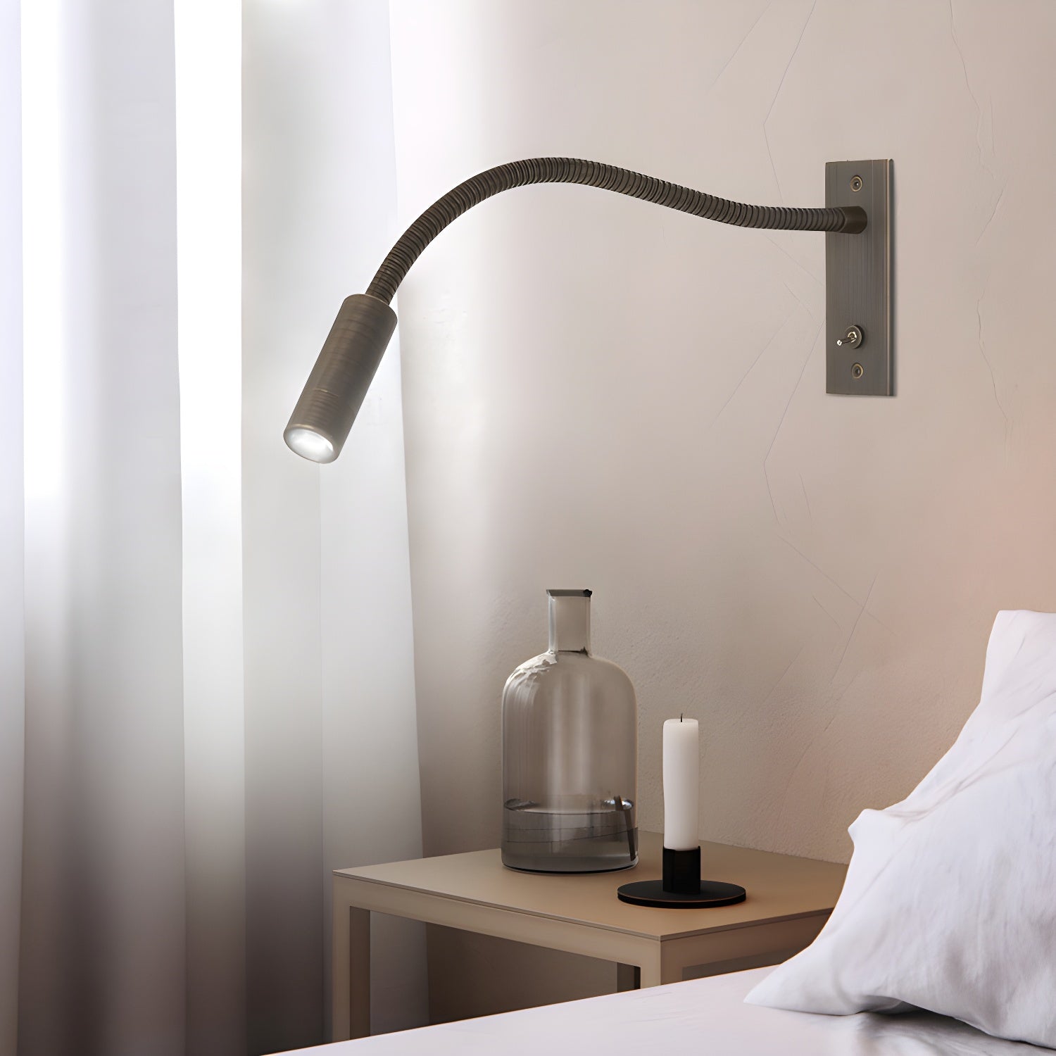 Flexible Gooseneck Sconce Wall Light, Hardwired Wall Sconce, detail 4