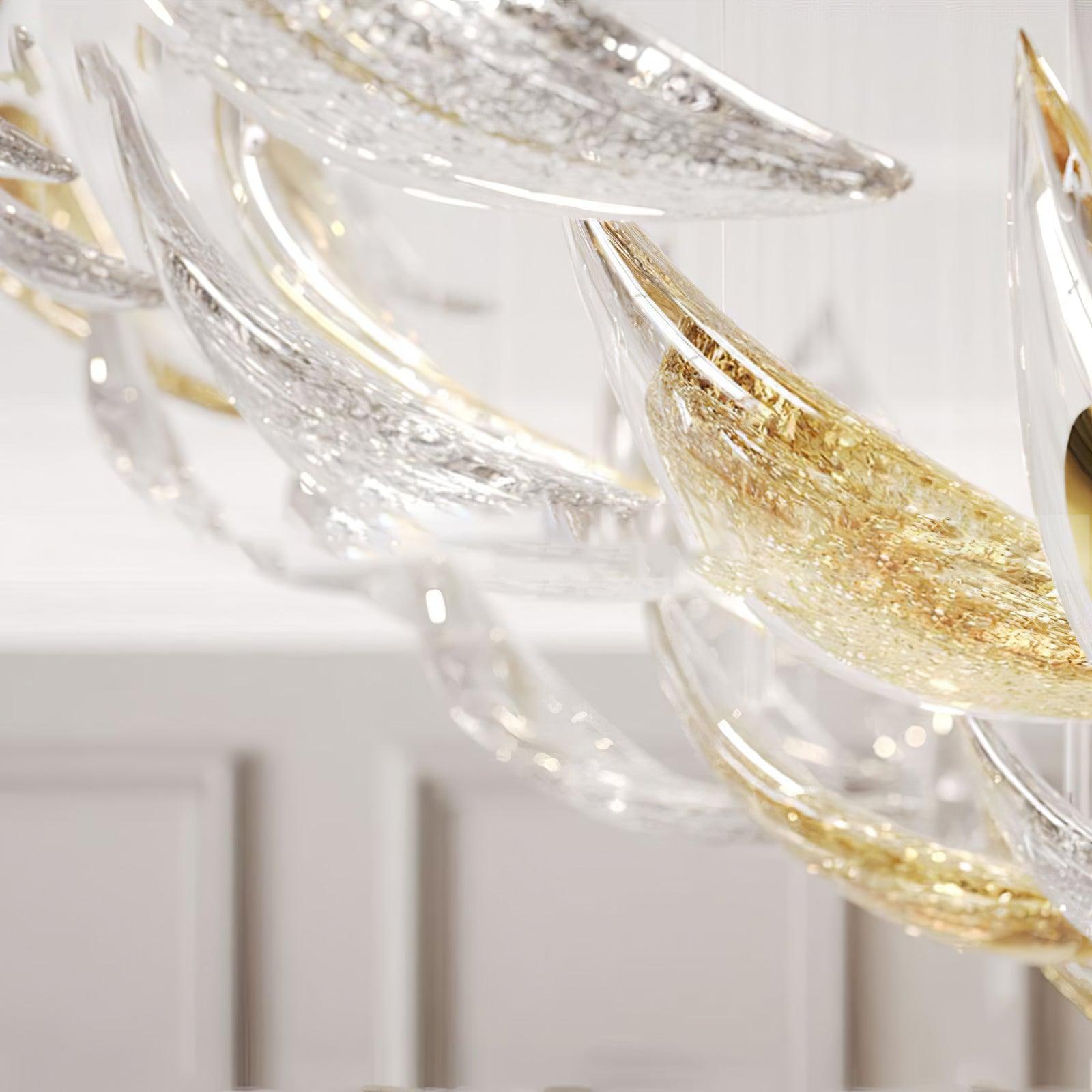 DIY Floating Leaves Chandelier