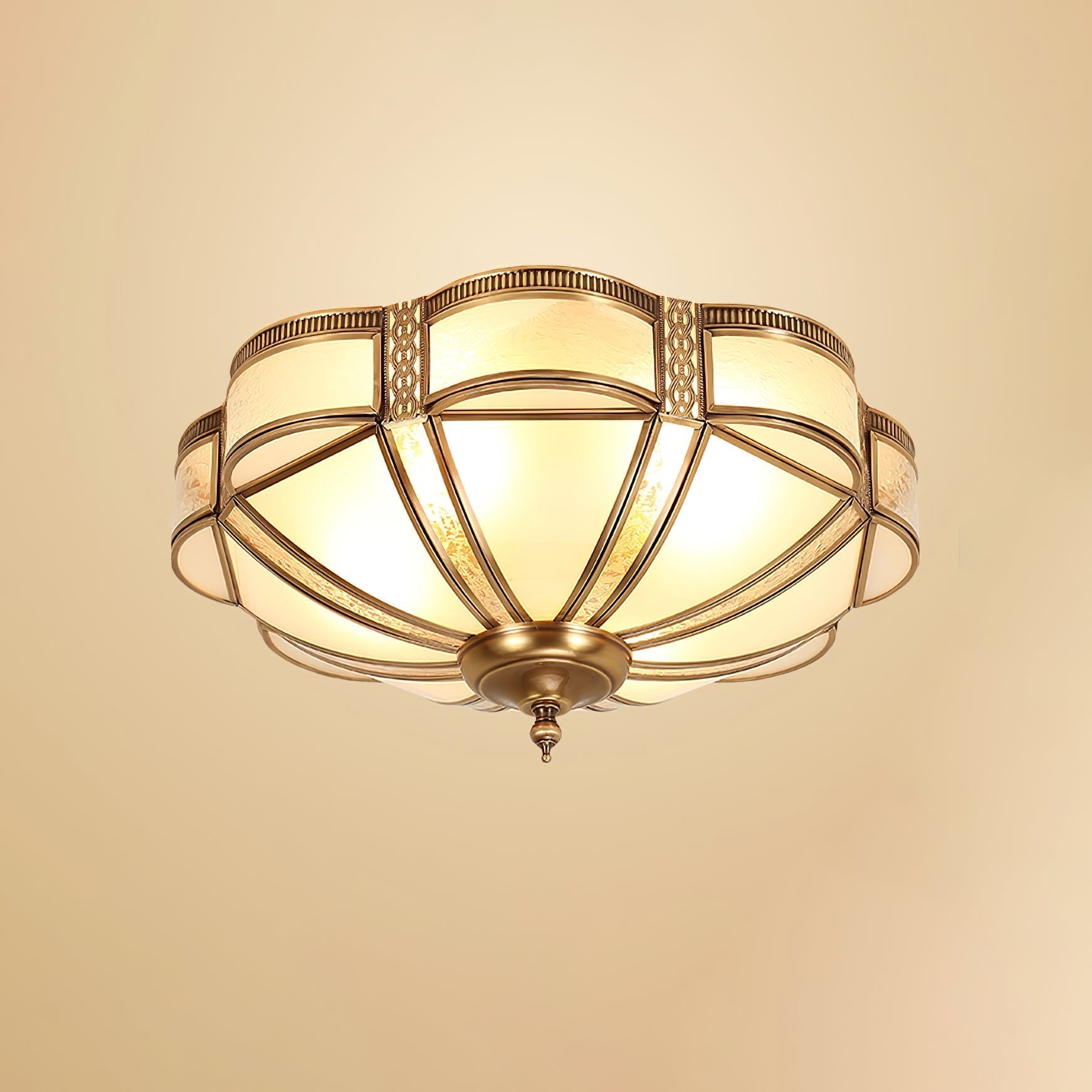 Floral Brass Ceiling Floor Lamp