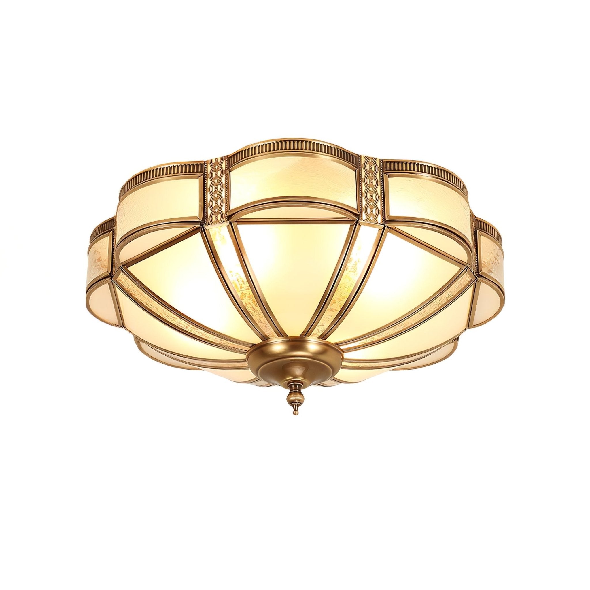 Floral Brass Ceiling Floor Lamp