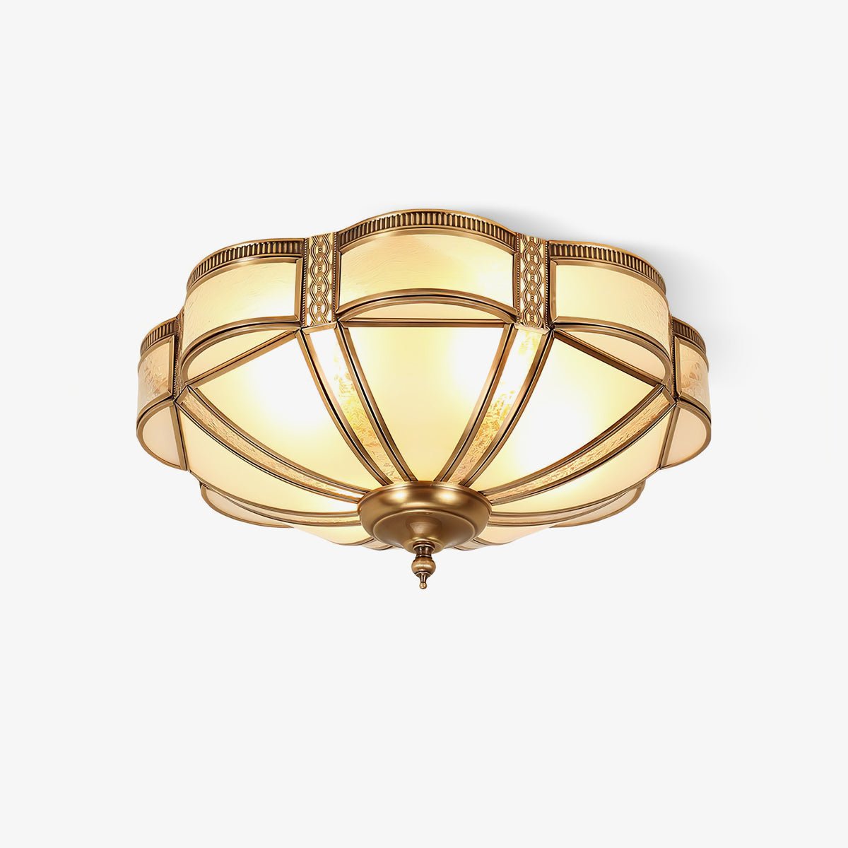 Floral Brass Ceiling Floor Lamp