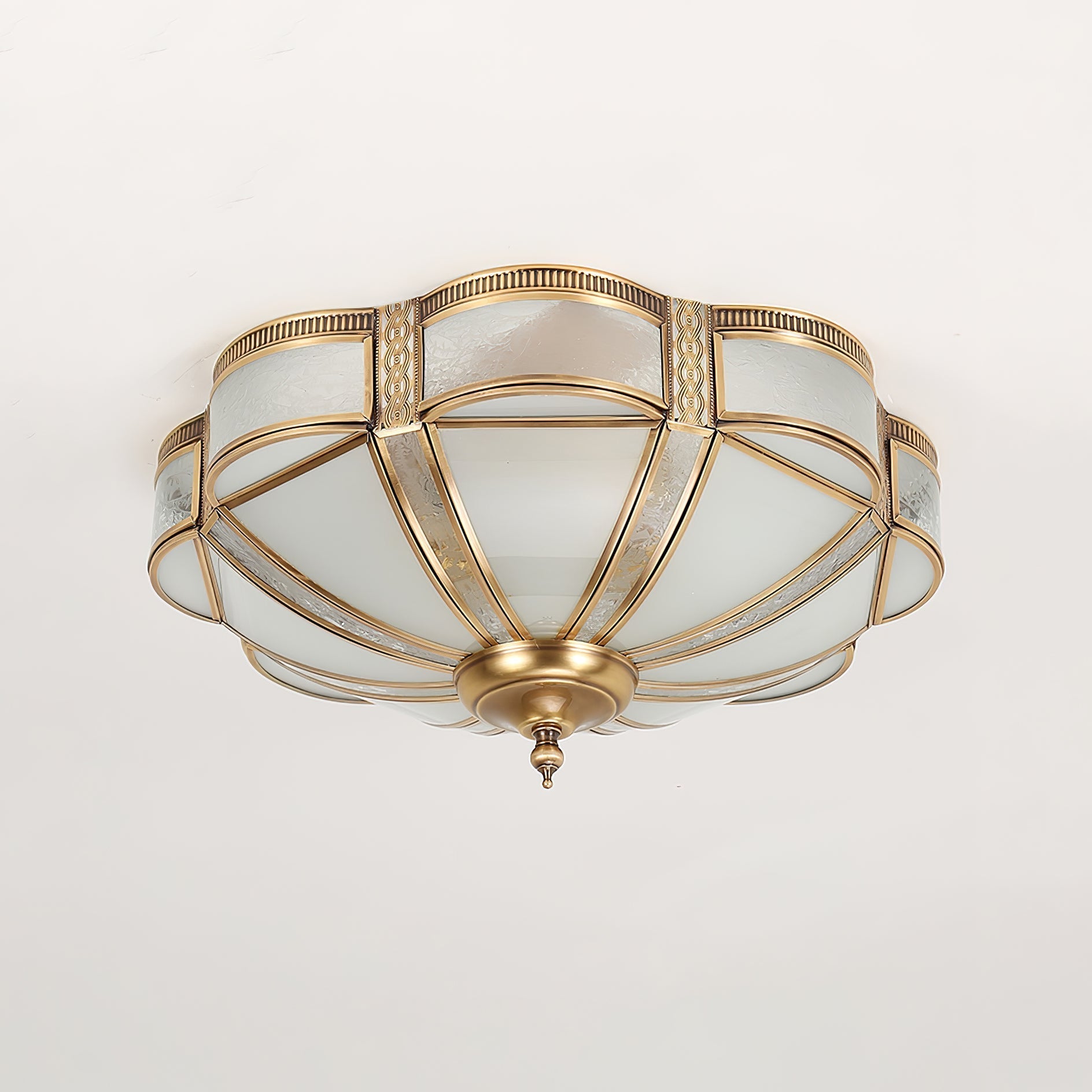 Floral Brass Ceiling Floor Lamp