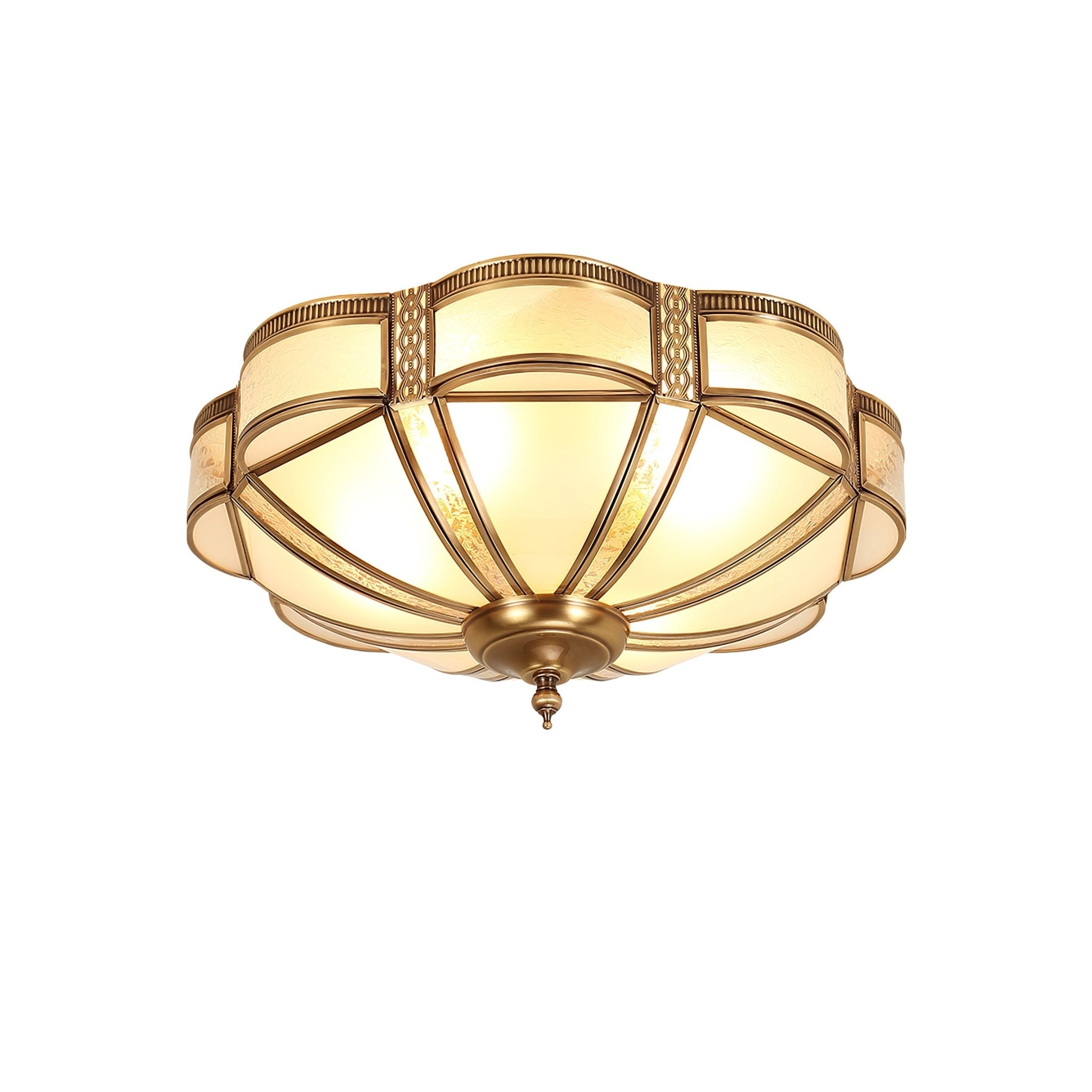 Floral Brass Ceiling Floor Lamp