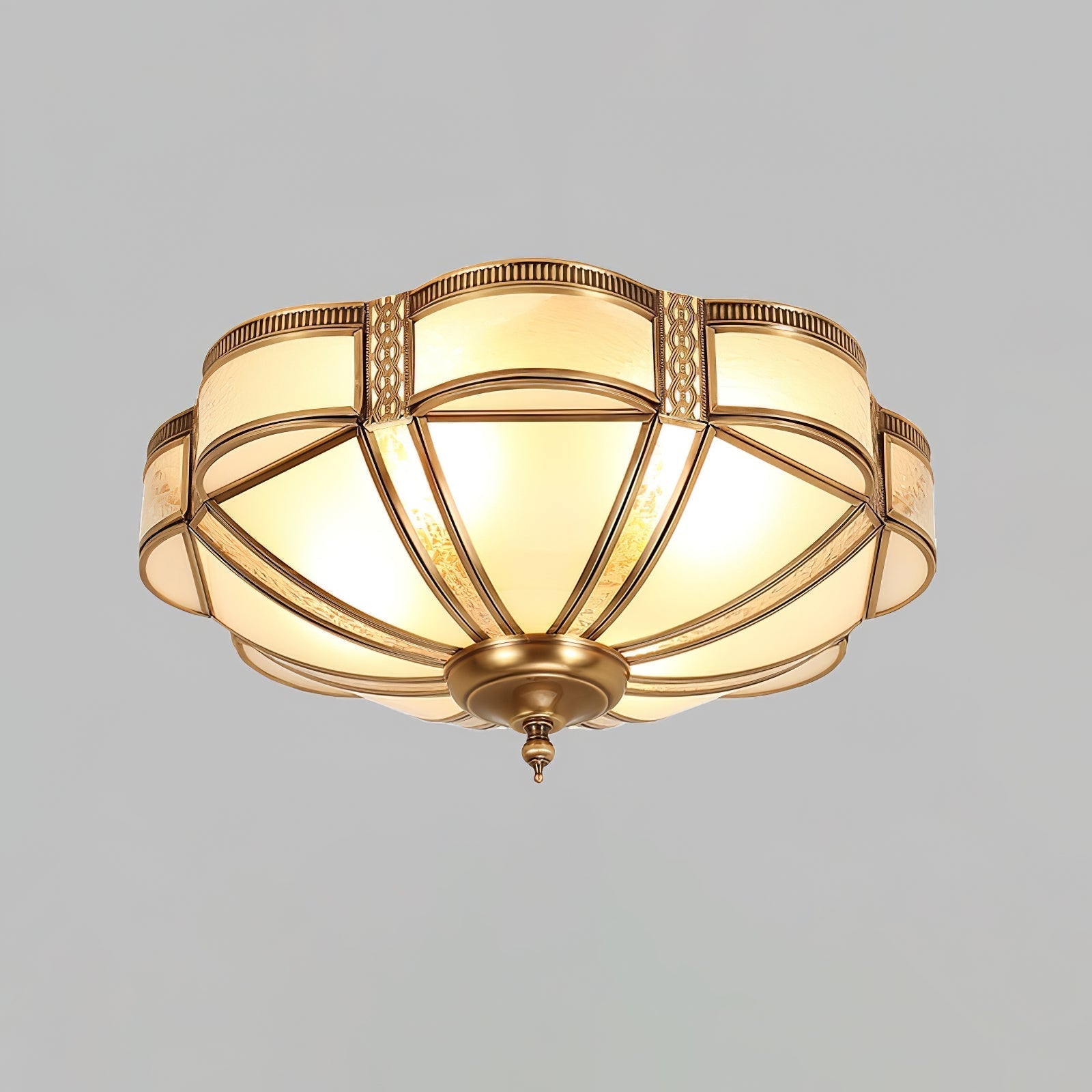 Floral Brass Ceiling Floor Lamp