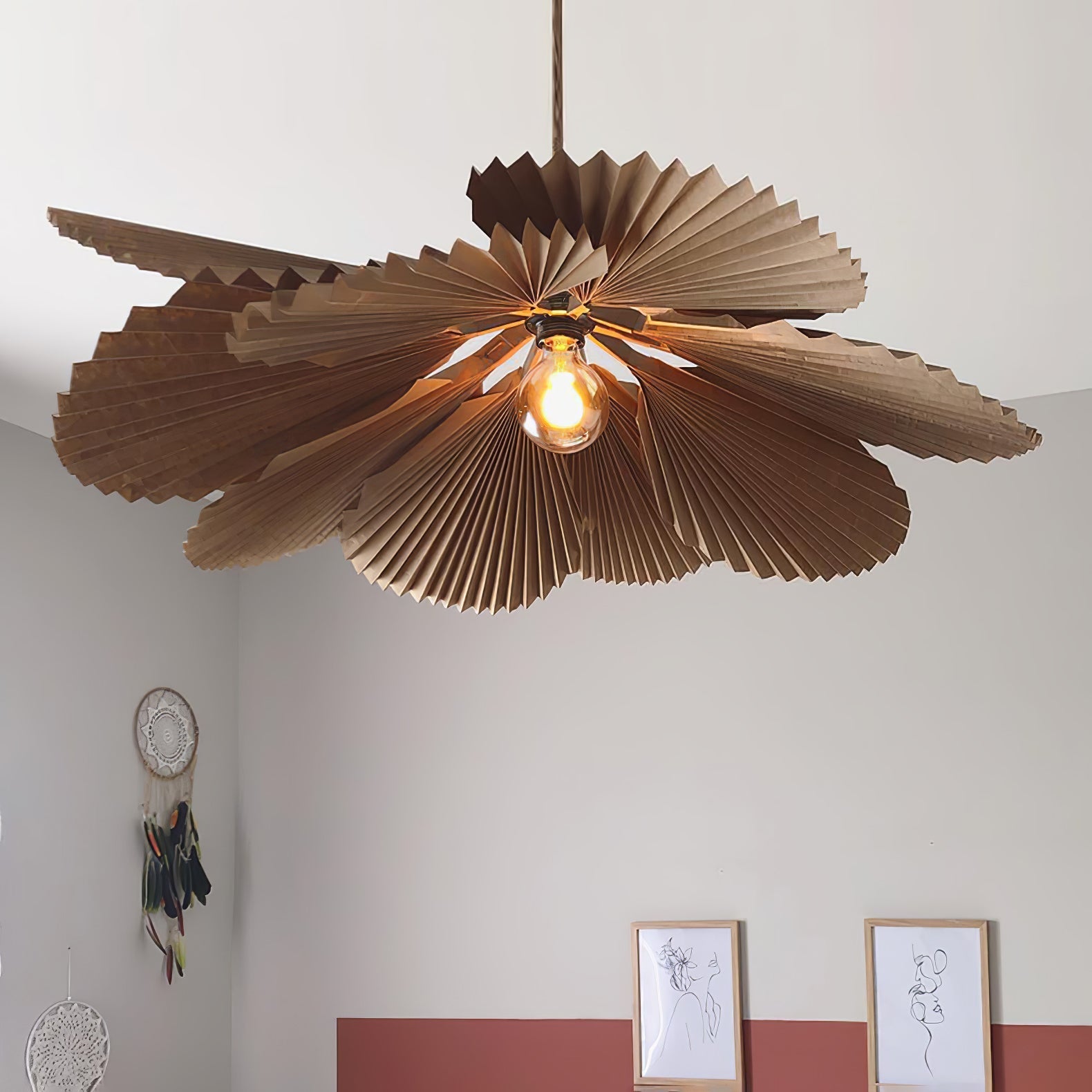 Folded Leaf Lotus Chandelier
