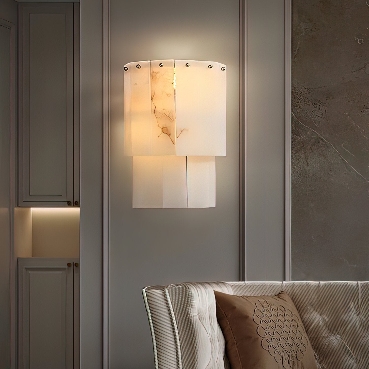 Fractured Alabaster Wall Light - Wall Lamp, Hardwired Wall Sconce, detail 3