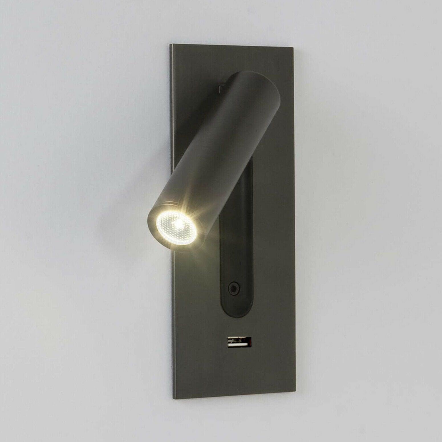 Black Bedside USB Wall Light - ∅ 3″ x H 7.2″ Aluminum alloy, Bedroom Wall Sconce, detail 21