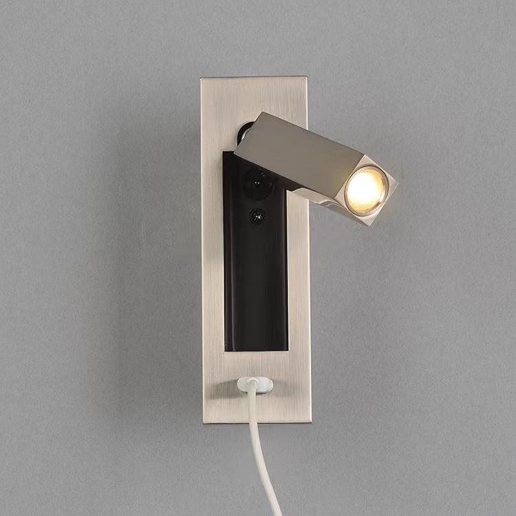 Black Bedside USB Wall Light - ∅ 3″ x H 7.2″ Aluminum alloy, Bedroom Wall Sconce, detail 25