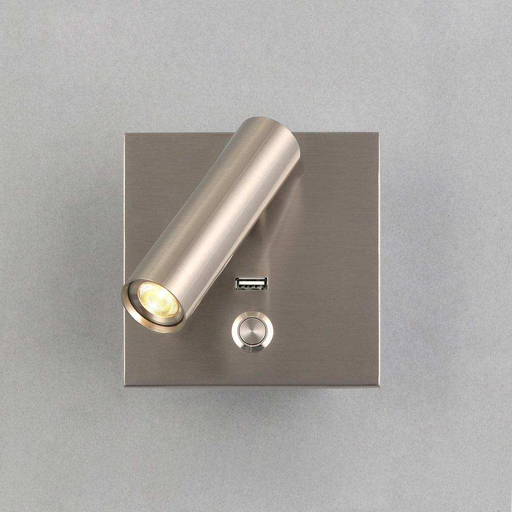 Black Bedside USB Wall Light - ∅ 3″ x H 7.2″ Aluminum alloy, Bedroom Wall Sconce, detail 27