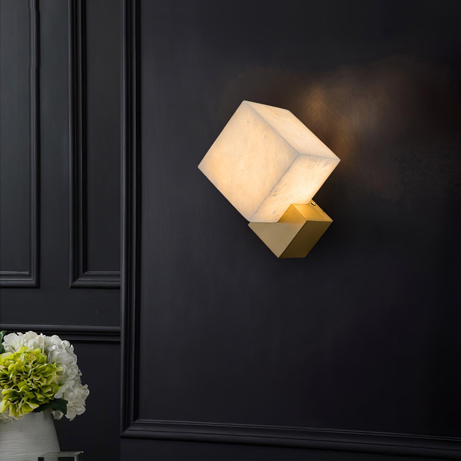 Block Alabaster Wall Light, Bedroom Wall Sconce, detail 16