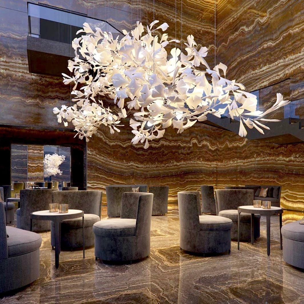 Modern Ginkgo Ceramic Chandelier