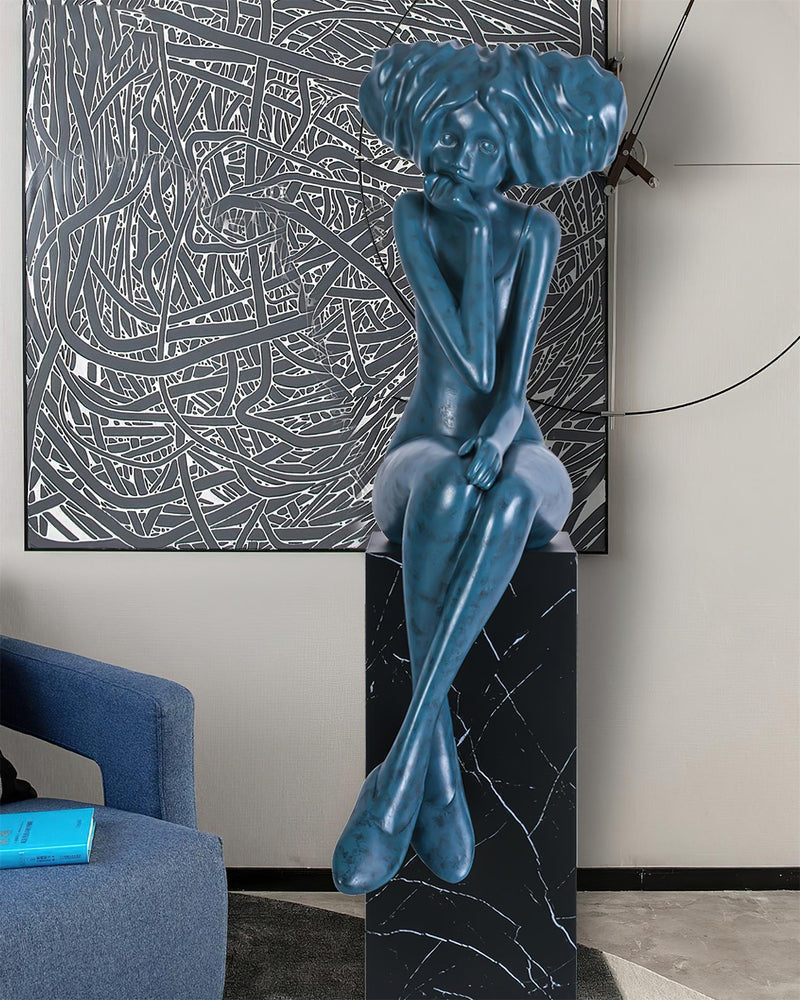 Glass Girl Meditate Sculpture Ornaments, Floor Lamp, detail 55
