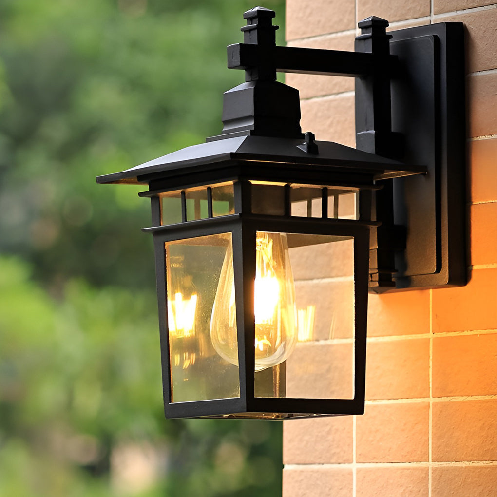 Glass LED Waterproof Retro Exterior Wall Light, main view, Tianguang Select